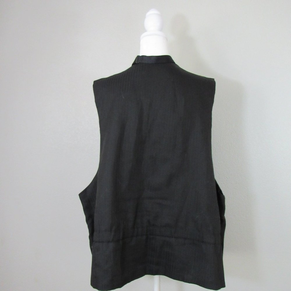 Bill Blass Gray Button Up Formal Vest Prom Wedding w/ Bow Tie XXL - Picture 7 of 9
